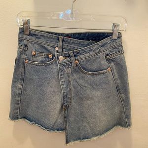 Asymmetrical denim skirt